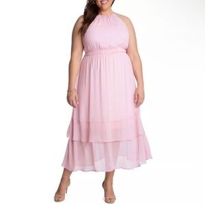 Elegant Pink Sleeveless Dress